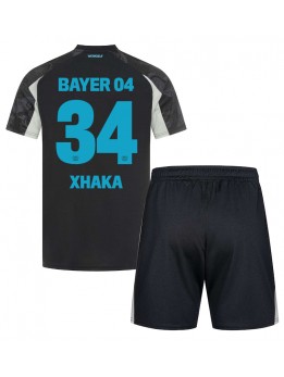 Bayer Leverkusen Granit Xhaka #34 Ausweichtrikot für Kinder 2024-25 Kurzarm (+ Kurze Hosen)